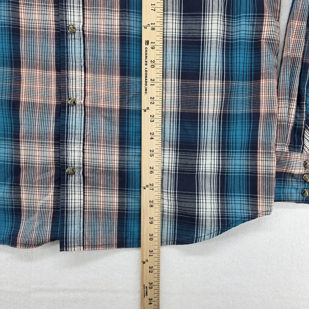 Levis The Western Pearl Snap Shirt Mens XL Blue Plaid Button Up 3LYLW0172 NEW